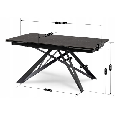 Розкладний обідній стіл Mebel Elit MAXIME Marmur Чорний - 13 Розкладний обідній стіл Mebel Elit MAXIME Marmur Чорний ME.MAXIME/CZ/S фото - 13