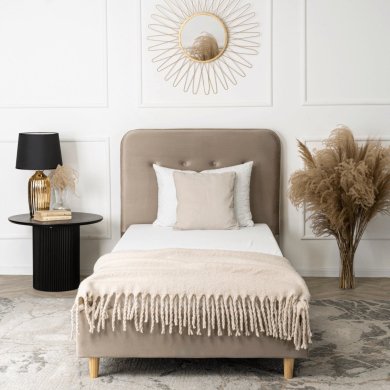 Кровать Mebel Elit DENNIS Welur 90x200 см Бежевый - 4 Кровать Mebel Elit DENNIS Welur 90x200 см Бежевый ME.DENNIS/90/BZ/V/LOZ фото - 4