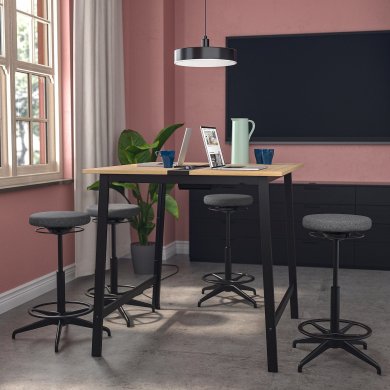 Письменный стол для работы сидя/стоя MITTZON Дуб - 3 IKEA Письменный стол для работы сидя/стоя MITTZON Дуб (ИКЕА МИЦОН) 19533461 фото - 3