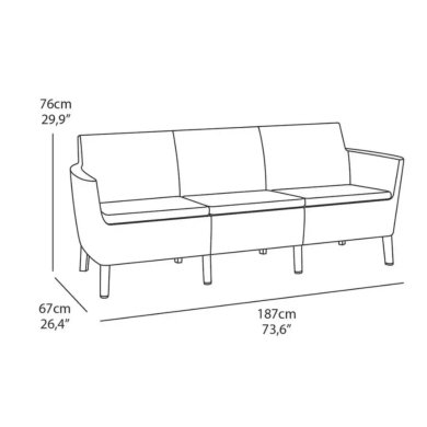 Комплект садовой мебели Keter SALEMO MAX 3 Капучино 003690 фото - 9