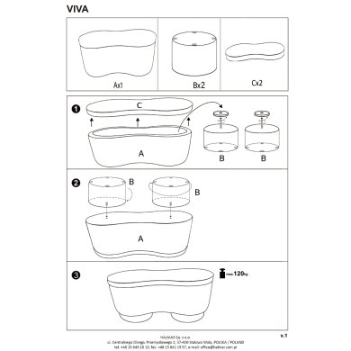 Лава Halmar VIVA Сірий V-CH-VIVA-ŁAWKA-POPIELATY фото - 3