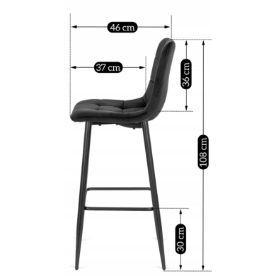 Барний стілець Mebel Elit CLAUS | Чорний - 2 Барний стілець Mebel Elit CLAUS | Чорний ME.CLAUS/CZ/V/H фото - 2