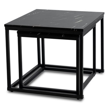 Комплект журнальних столів Mebel Elit JUNO Marmur Чорний ME.JUNO/CZM/CZ/L фото - 3