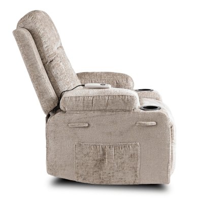 Кресло мягкое раскладное массажное с реклайнером Mebel Elit BOX Welur Бежевый ME.BOX/BZ/V/FW фото - 2