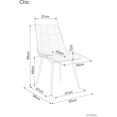 Обідній стілець Signal CHIC Brego Темно-сірий CHICBRCCSZ фото - 5