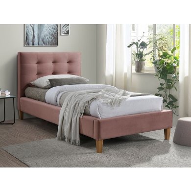Кровать Signal Texas Velvet | 90х200 / Розовый / Дуб TEXASV90RD