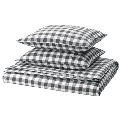 IKEA Комплект постільної білизни EKTANDVINGE 200х200 см Антрацит (ИКЕА ЭКТАНДВИНГЕ) 50585382