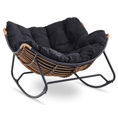 Крісло-качалка м'яке Mebel Elit ELTON Чорний ME.ELTON/CZ/T/FW