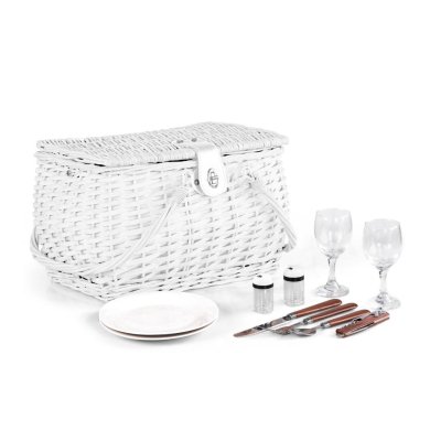 Кошик для пікніка Homla PICNIC 38x25x25см | Білий 162534 фото - 2
