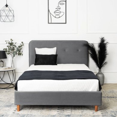 Кровать Mebel Elit DENNIS Welur 120x200 см Серый ME.DENNIS/120/CP/V/LOZ фото - 4