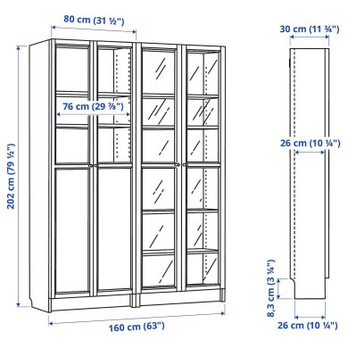 IKEA Витрина BILLY / OXBERG (ИКЕА БИЛЛИ/ОКСБЕРГ) 79280738 фото - 10