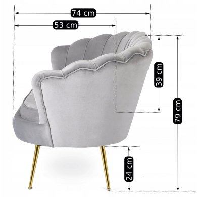 Диван Mebel Elit ZENDAYA Welur Серый ME.ZENDAYA/P/ZL/V/FW фото - 14