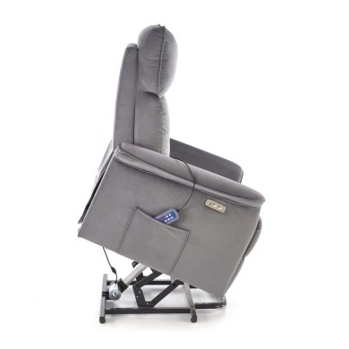 Кресло мягкое раскладное массажное с реклайнером Halmar SEMIR 2 Welur Пепельный V-CH-SEMIR_2-FOT-POPIEL фото - 3