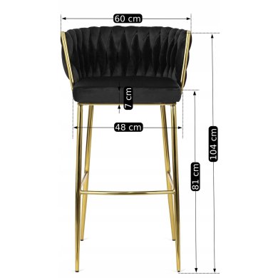 Барный стул Mebel Elit FLORES 2 Черный ME.FLORES2/CZ/ZL/V/H фото - 12