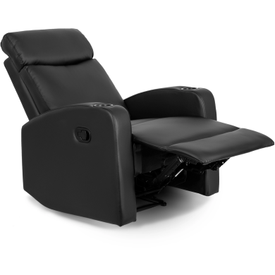 Крісло м'яке розкладне з реклайнером Mebel Elit ALAN 2 skora Чорний ME.ALAN/CZ/E/FW фото - 4