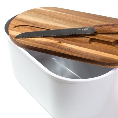 Хлібниця з ножем Homla HUSLA ACACIA Білий 231291 фото - 4
