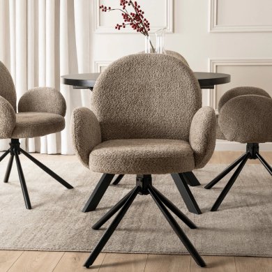 Обеденный стул поворотный Mebel Elit MUSSO Boucle Коричневый ME.MUSSO/BR/CZ/TB/K фото - 5