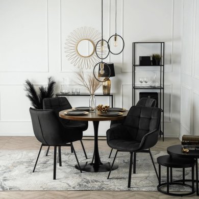 Обідній стілець поворотний Mebel Elit LUNA Welur Чорний ME.LUNA/CZ/V/K фото - 6