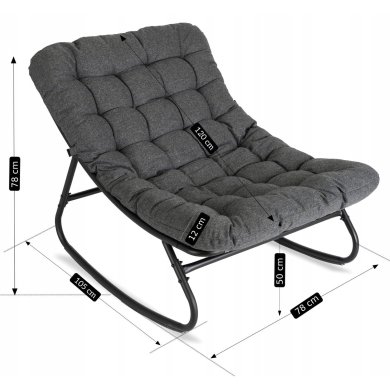 Кресло-качалка мягкое Mebel Elit AURORA Серый - 10 Кресло-качалка мягкое Mebel Elit AURORA Серый ME.AURORA/P/T/FW фото - 10