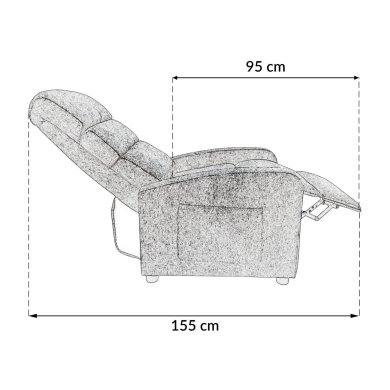Крісло м'яке розкладне з реклайнером Kontrast CHILI Сірий 5.01.14447 фото - 9