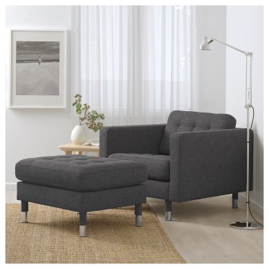 Крісло м'яке LANDSKRONA Сірий - 4 IKEA Крісло м'яке LANDSKRONA Сірий (ИКЕА ЛАНДСКРОН) 99269160 фото - 4