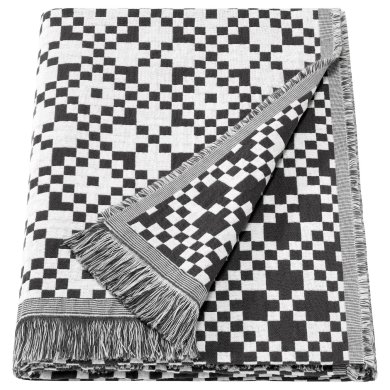 IKEA Плед GINSTSACKMAL 130х170 см Чорний (ИКЕА ГИНССТАКМАЛЬ) 20590785 фото - 2