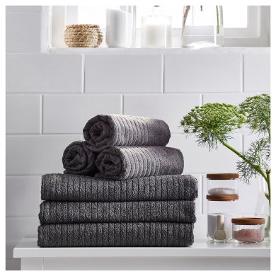 Полотенце для рук VAGSJON 50х100 см Темно-серый - 4 IKEA Полотенце для рук VAGSJON 50х100 см Темно-серый (ИКЕА VÅGSJÖN) 00353619 фото - 4