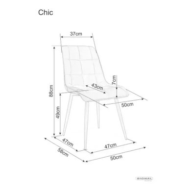 Обідній стілець Signal CHIC Brego Бежевий CHICBRKBE фото - 6