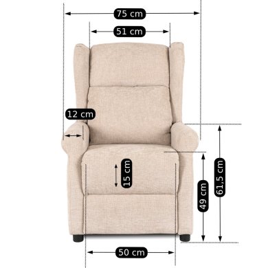 Крісло м'яке розкладне з реклайнером Mebel Elit SIMON 2  Бежевий ME.SIMON2/BZ/T/FW фото - 14