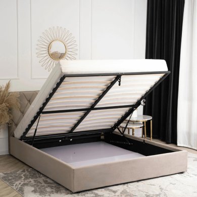 Ліжко Mebel Elit HANNAH Welur 160x200 см Бежевий - 7 Ліжко Mebel Elit HANNAH Welur 160x200 см Бежевий ME.HANNAH/160/BZ/V/LOZZPOJ фото - 7