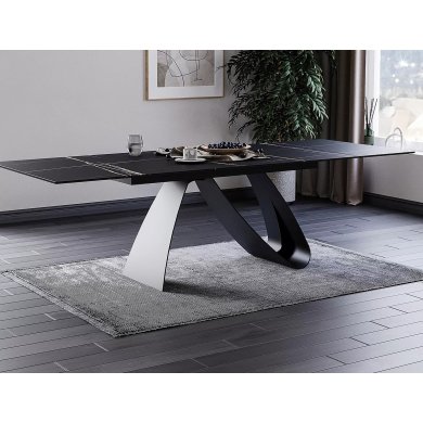 Раскладной обеденный стол Signal DIUNA Ceramic Marmur Черный DIUNACC160 фото - 9