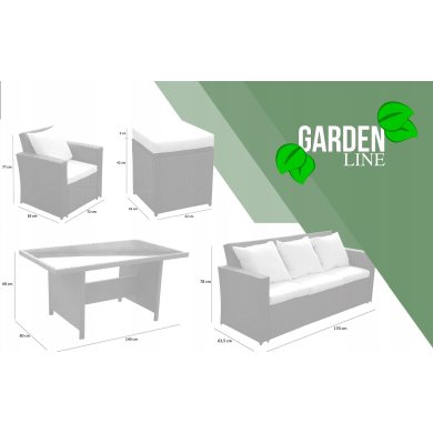 Комплект садових меблів Garden Line MARINE III Коричневий ABI8805 фото - 14