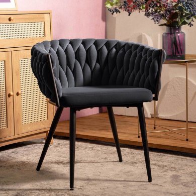 Обеденный стул Homla PRINSSI Welur Черный 219358 фото - 6