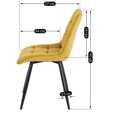 Обеденный стул Mebel Elit RIO Welur Горчичный - 10 Обеденный стул Mebel Elit RIO Welur Горчичный ME.RIO/CU/V/K фото - 10
