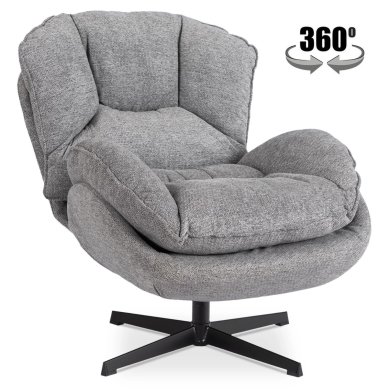 Кресло мягкое поворотное Mebel Elit ROSA Серый ME.ROSA/P/CZ/T/FW