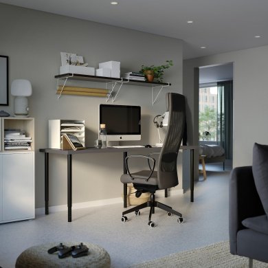 IKEA Ніжка для столу регульована OLOV 60-90 см Чорний (ИКЕА ОЛОВ) 30264301 фото - 6