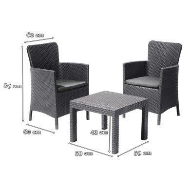 Комплект садовой мебели Keter SALVADOR Графит 221307-1 фото - 3