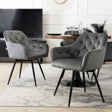 Обідній стілець поворотний Mebel Elit IDA Welur Сірий ME.IDA/P/V/K фото - 7