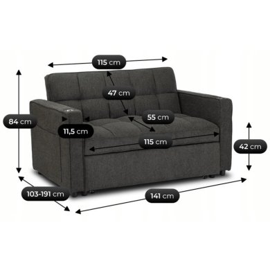 Раскладной диван Mebel Elit ASTER Черный ME.ASTER/CZ/T/SOF фото - 15