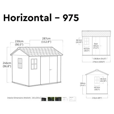 Садовый домик Keter NEWTON PLUS 230х287х246 см Серый - 12 Садовый домик Keter NEWTON PLUS 230х287х246 см Серый 259109 фото - 12