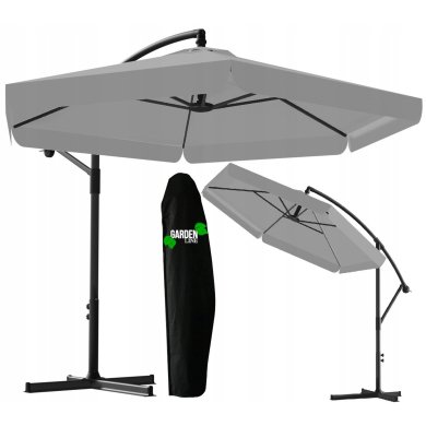 Садова парасоля з чохлом Garden Line BANANA 300 см Сірий GAO5316 фото - 4