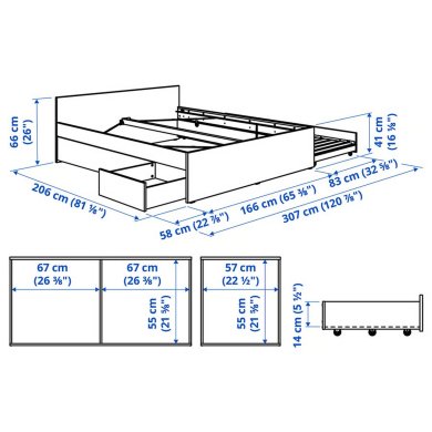 IKEA Розкладне ліжко VIHALS 160х200 см Білий (ИКЕА ВИХАЛС) 09582013 фото - 10