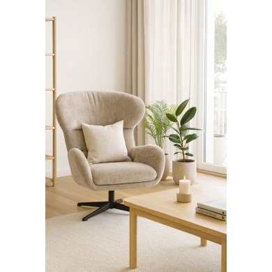 Крісло м'яке поворотне Kontrast LOUIS Бежевий 5.01.84069 фото - 2