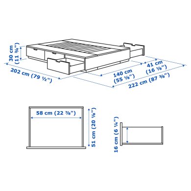 IKEA Ліжко NORDLI (ИКЕА НОРДЛИ) 90372779 фото - 3