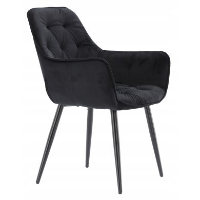 Обідній стілець Chomik CHERRY Welur Чорний - 2 Обідній стілець Chomik CHERRY Welur Чорний FAT2982 фото - 2