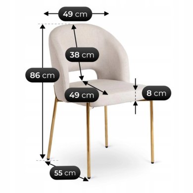 Обеденный стул Mebel Elit BROS Кремовый ME.BROS/KR/ZL/T/K фото - 5