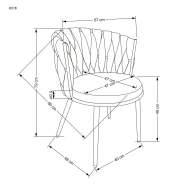 Обеденный стул Halmar K516 Пепельный V-CH-K/516-KR-POPIELATY фото - 16
