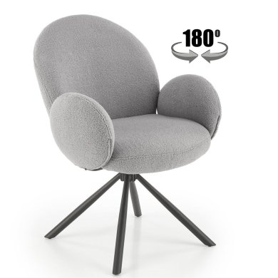 Обідній стілець поворотний Halmar K498 Попелястий V-CH-K/498-KR-POPIELATY