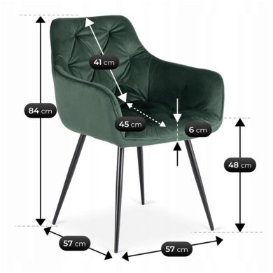 Обеденный стул Mebel Elit MODESTO Welur Зеленый ME.MODESTO/Z/CZ/V/K фото - 9