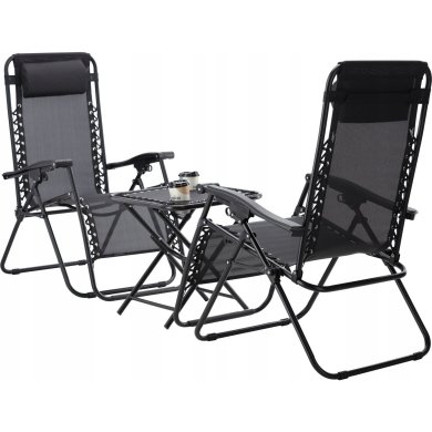 Комплект складаних садових меблів Favora ZERO GRAVITY Темно-сірий FZ12050DG фото - 3